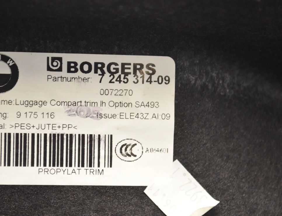 BMW X3 F25 (2010-2017) Trunk Trim Kit 9175120,9207906,7245313,7245314,9207890,9175118,7228139,7228140,9175147,51479175147,9175148,51479175148,51479207906,51477245313,51477245314,51476822794,6822794,51479207890,51479175118,51479175108,9175108 23569986