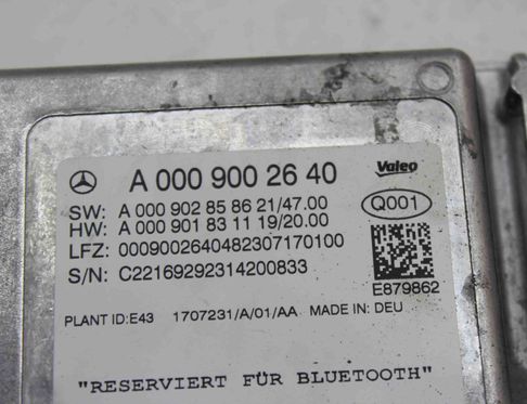 MERCEDES-BENZ EQB 1 generation (2021-2023) Bluetooth ovládací jednotka A0009002640 32588119